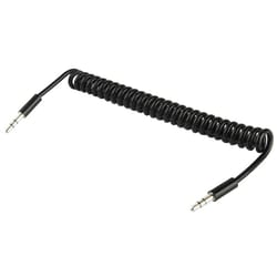 spring coiled 3.5mm aux cable for car stereo, phones & headphones portable audio connector