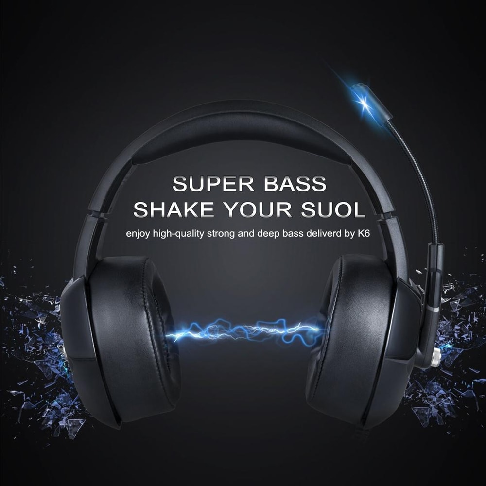 ONIKUMA K6 RGB Gaming Headset With Noise Cancelling Mic And Stereo Bass Sound 4
