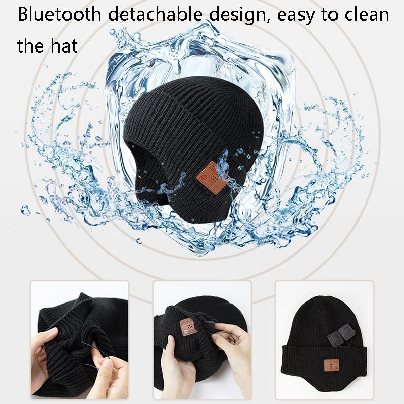 Bluetooth Music Beanie Hat With Wireless Stereo Headphones For Winter Outdoor Sports 4