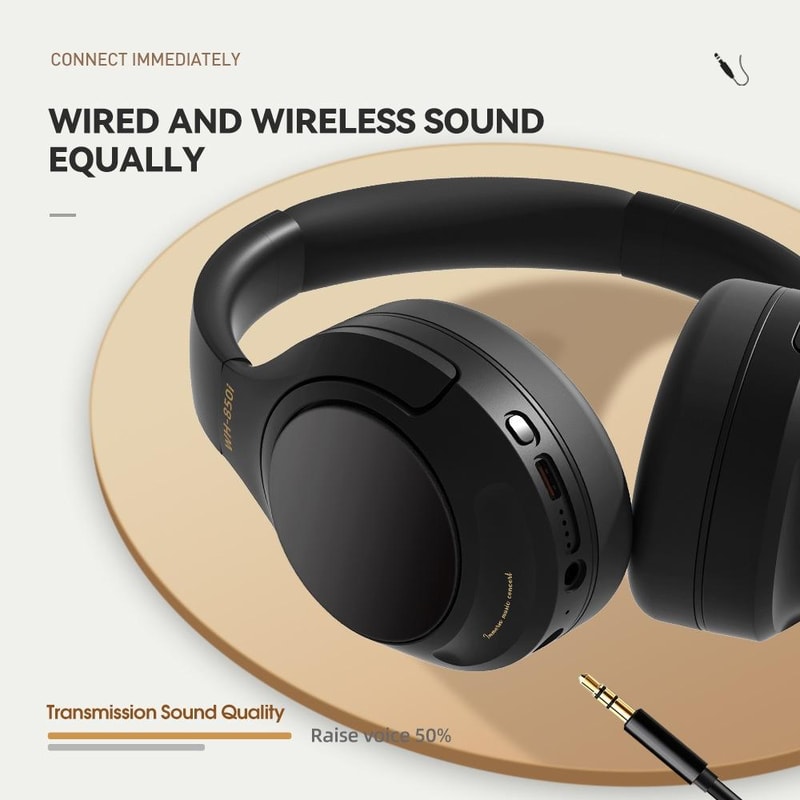 WH850i Bluetooth Noise Cancelling Headphones With ANC 45H Battery Low Latency Gaming Mode 4