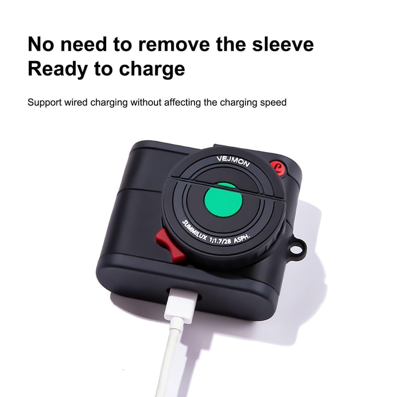 Retro Camera AirPods Pro Case Cover With Charging Port Dustproof Bluetooth Earbuds Protector 2