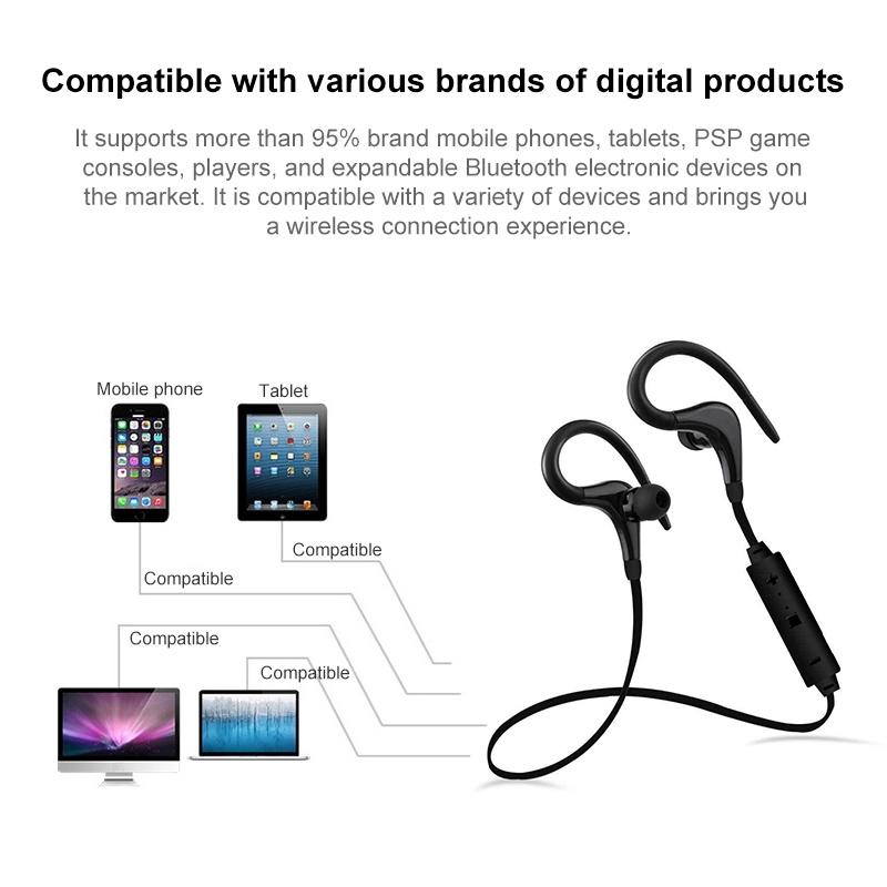 BT 1 Wireless Bluetooth Sports Earbuds With Microphone For Running Gym 7