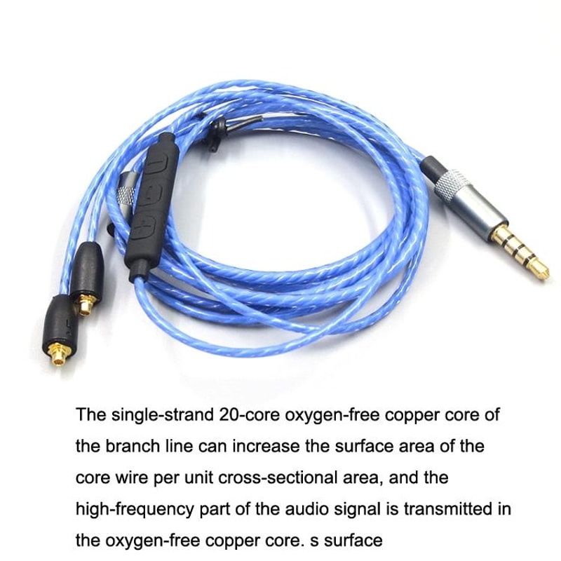 MMCX Volume Control Headphone Cable For Shure SE215 SE535 SE846 UE900 With Mic 12m 5
