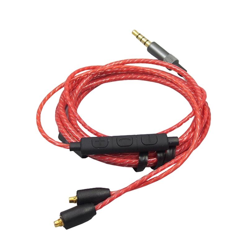 MMCX Volume Control Headphone Cable For Shure SE215 SE535 SE846 UE900 With Mic 12m 1