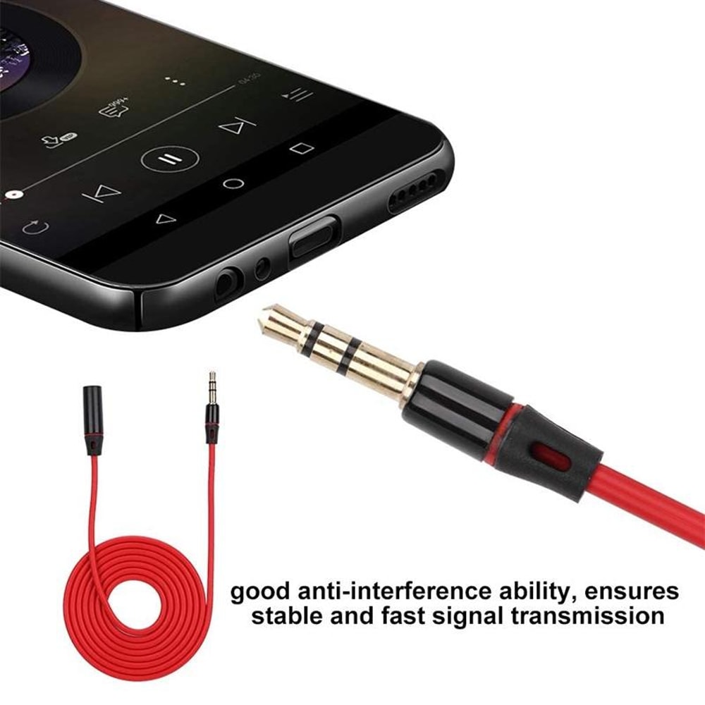Universal 35mm AUX Extension Cable For Phones Headphones Car Stereo 2