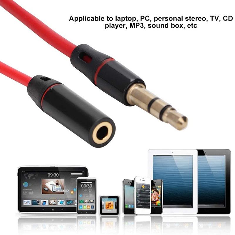 Universal 35mm AUX Extension Cable For Phones Headphones Car Stereo 3