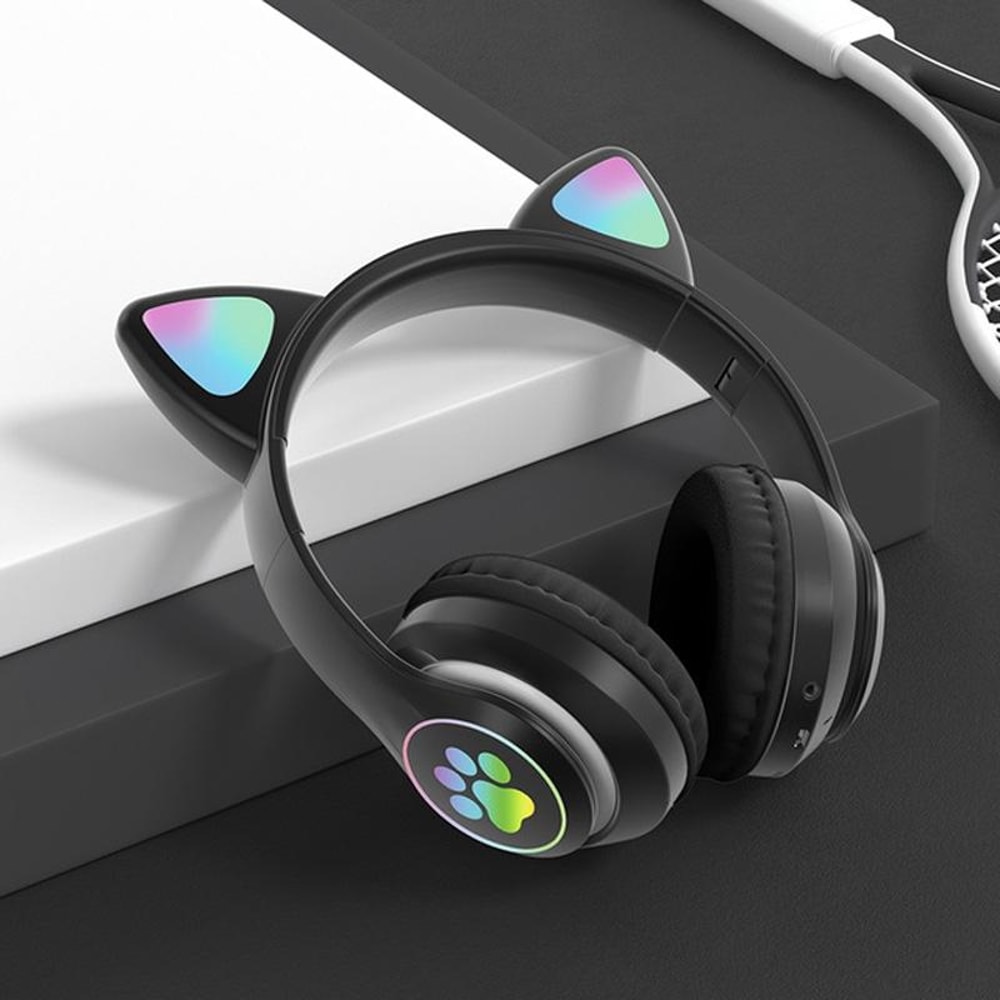 RGB Cat Ear Bluetooth Headphones With Mic TF Card Wired Mode For Kids And Music Lovers 1