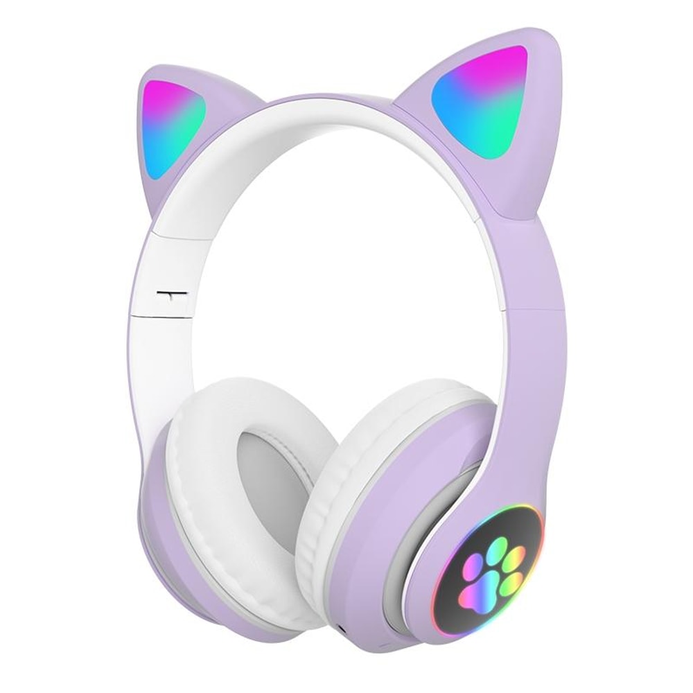 RGB Cat Ear Bluetooth Headphones With Mic TF Card Wired Mode For Kids And Music Lovers 16