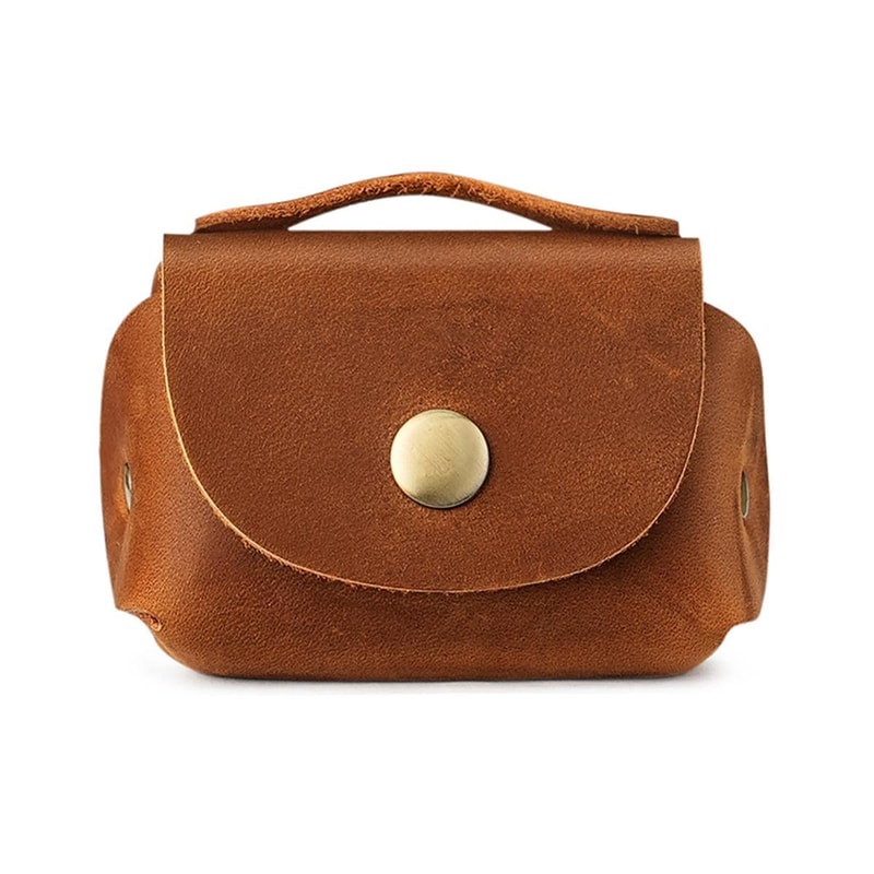 Vintage Genuine Leather Mini Wallet Coin Purse For Cards Cash Everyday Essentials 5
