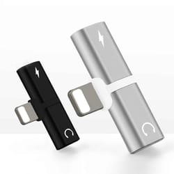 2 in 1 lightning audio adapter for iphone charging & headphone listening