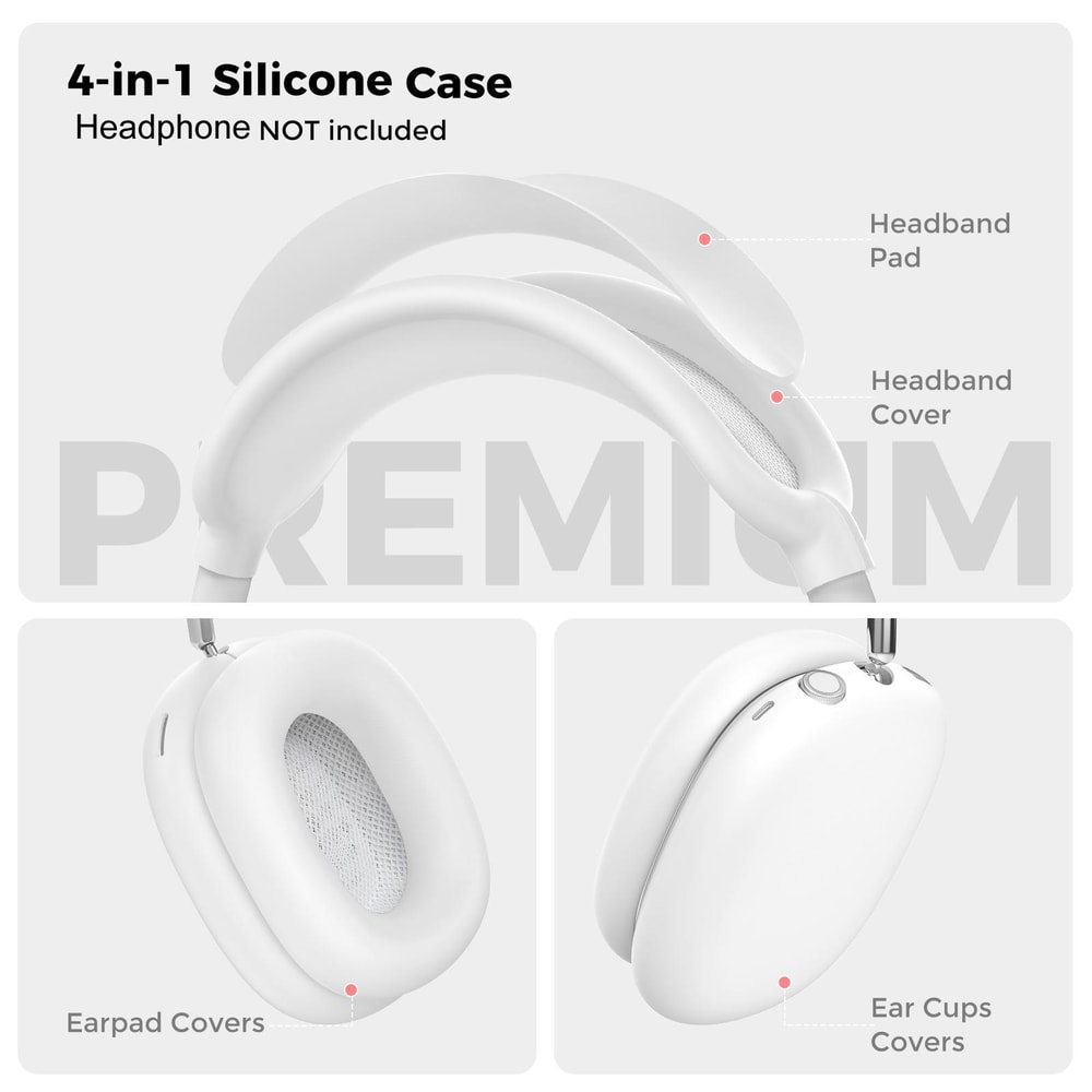 AhaStyle Silicone Protection Kit For AirPods Max 2 Max With Headband And Ear Cup Covers 8