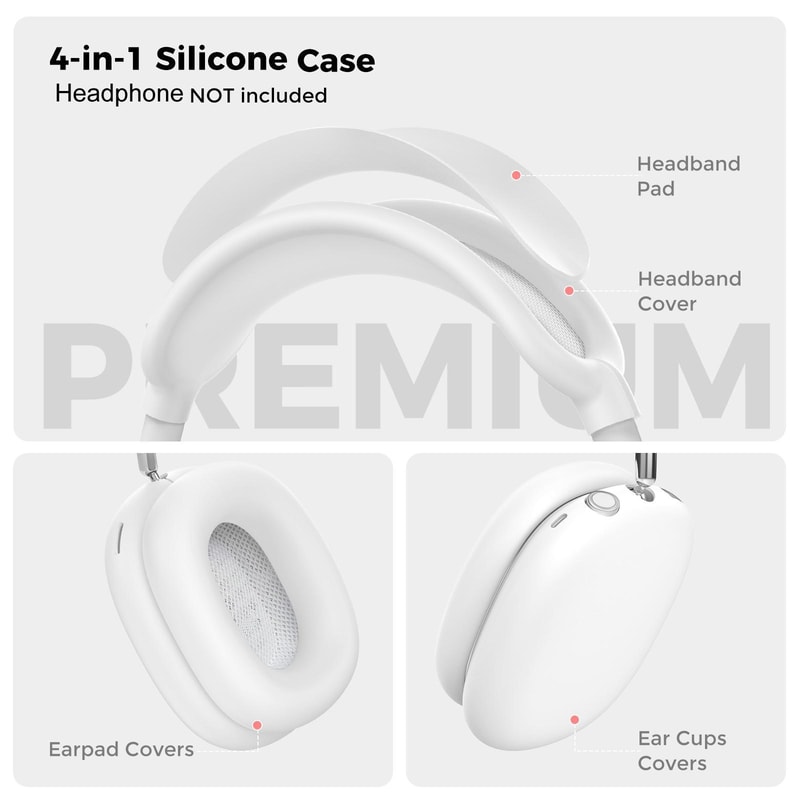 AhaStyle Silicone Protection Kit For AirPods Max 2 Max With Headband And Ear Cup Covers 8