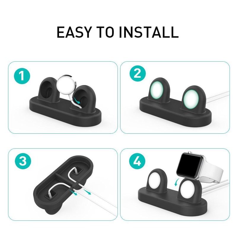 AhaStyle 2 In 1 Apple Watch Earbuds Charging Dock Stand 8