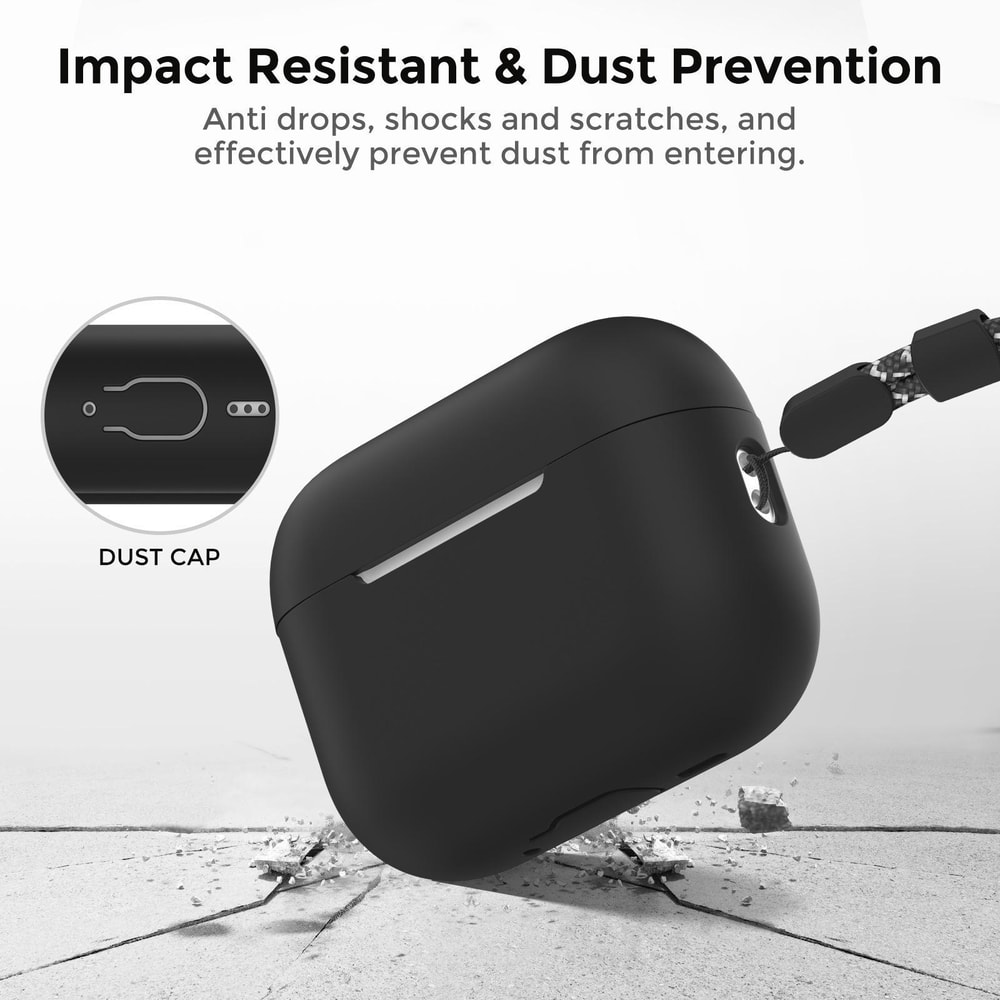 AhaStyle Silicone AirPods Pro 3 Case With Lanyard Shockproof Wireless Charging Cover 2