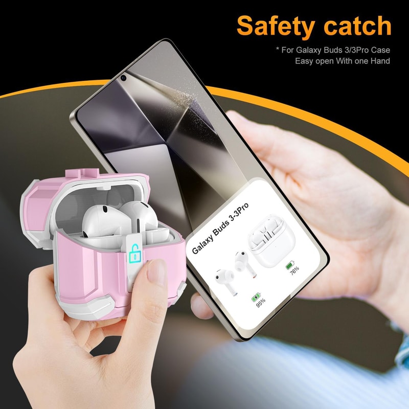 MagSafe Lock Case For Galaxy Buds 3 Pro With Carabiner Magnetic Stand 6