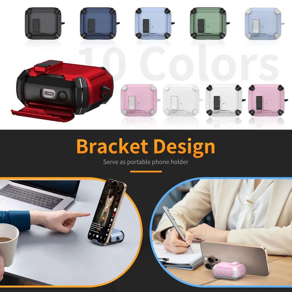MagSafe Lock Case For Galaxy Buds 3 Pro With Carabiner Magnetic Stand 17