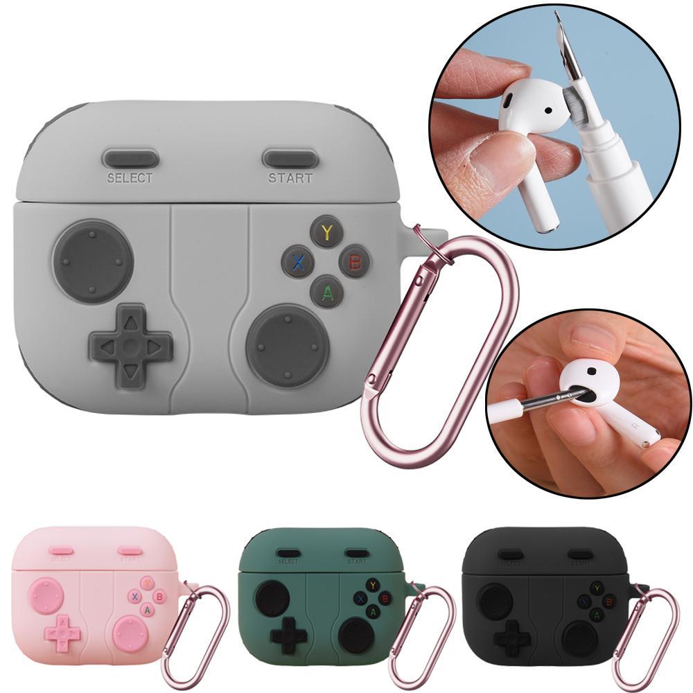 Retro Game Console AirPods Pro 3 Case With Cleaning Pen Carabiner 3