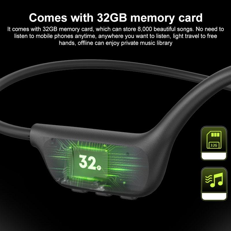 Langsdom BE17 Bone Conduction Headphones with 32GB Memory & IPX8 Waterproof Bluetooth