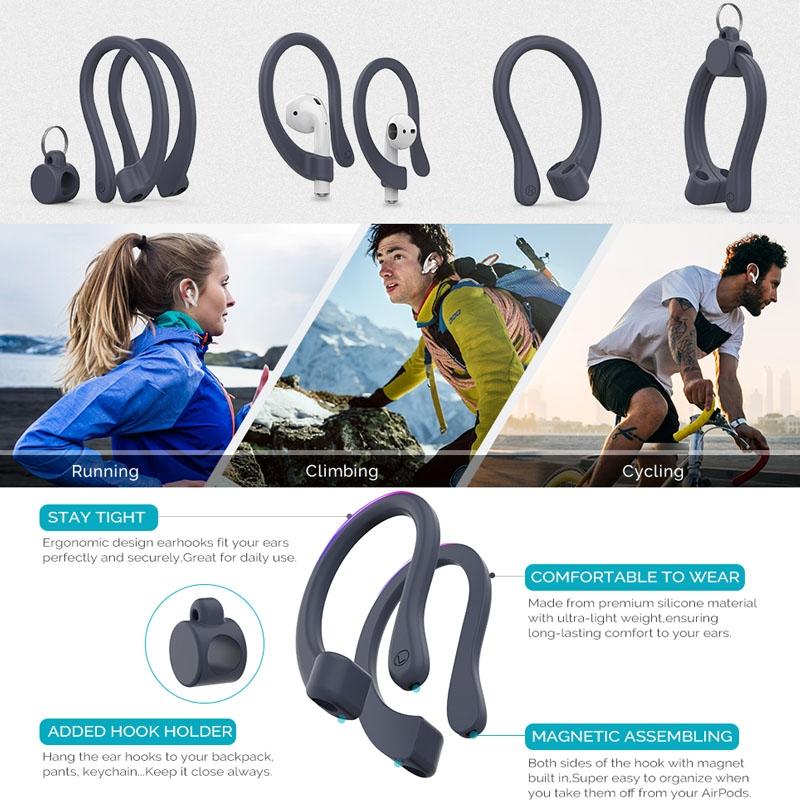 AhaStyle Magnetic AirPods Ear Hooks Silicone Anti Loss Holders For AirPods Pro AirPods 123 1