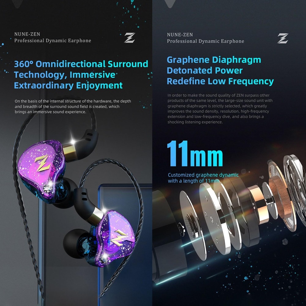 QKZ ZEN Wired In Ear Sports Earbuds With Mic And Deep Bass Noise Isolation 4