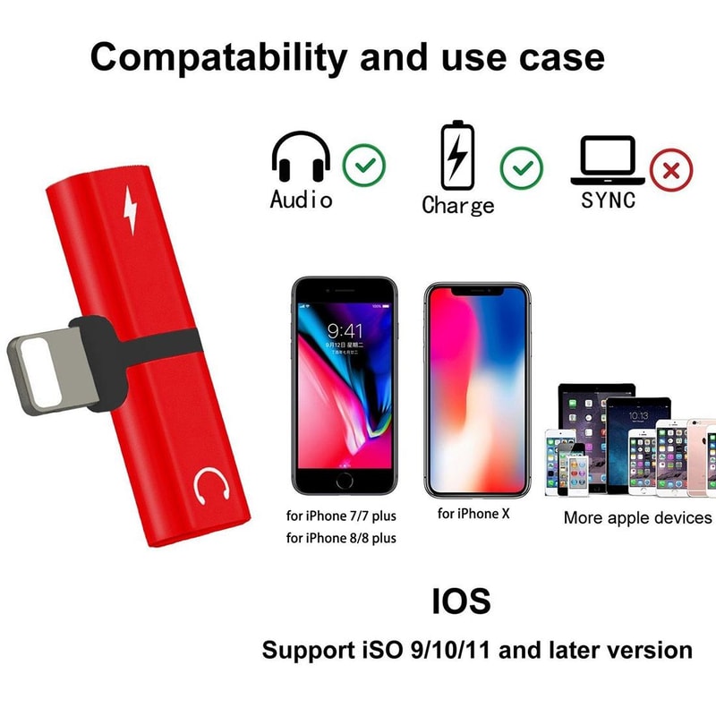 2 In 1 Lightning Audio Adapter With Charging And Call Support 3