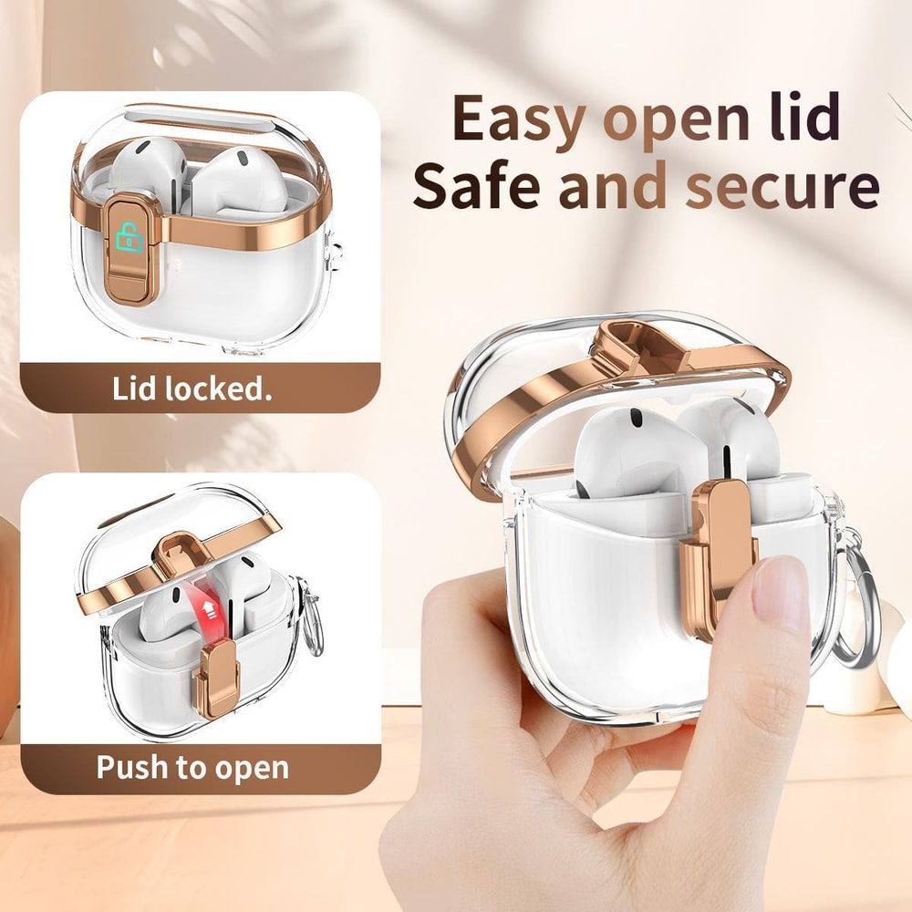 Galaxy Buds3 Buds3 Pro Clear Lock Case With Shockproof Electroplated Protection 4