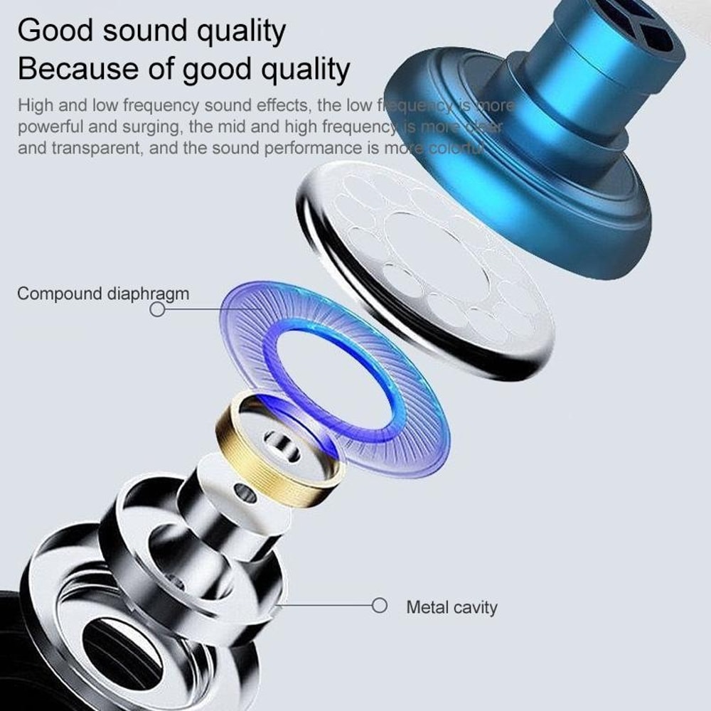 Metal Bass Wired Earbuds With Mic And Volume Control For Smartphones 4