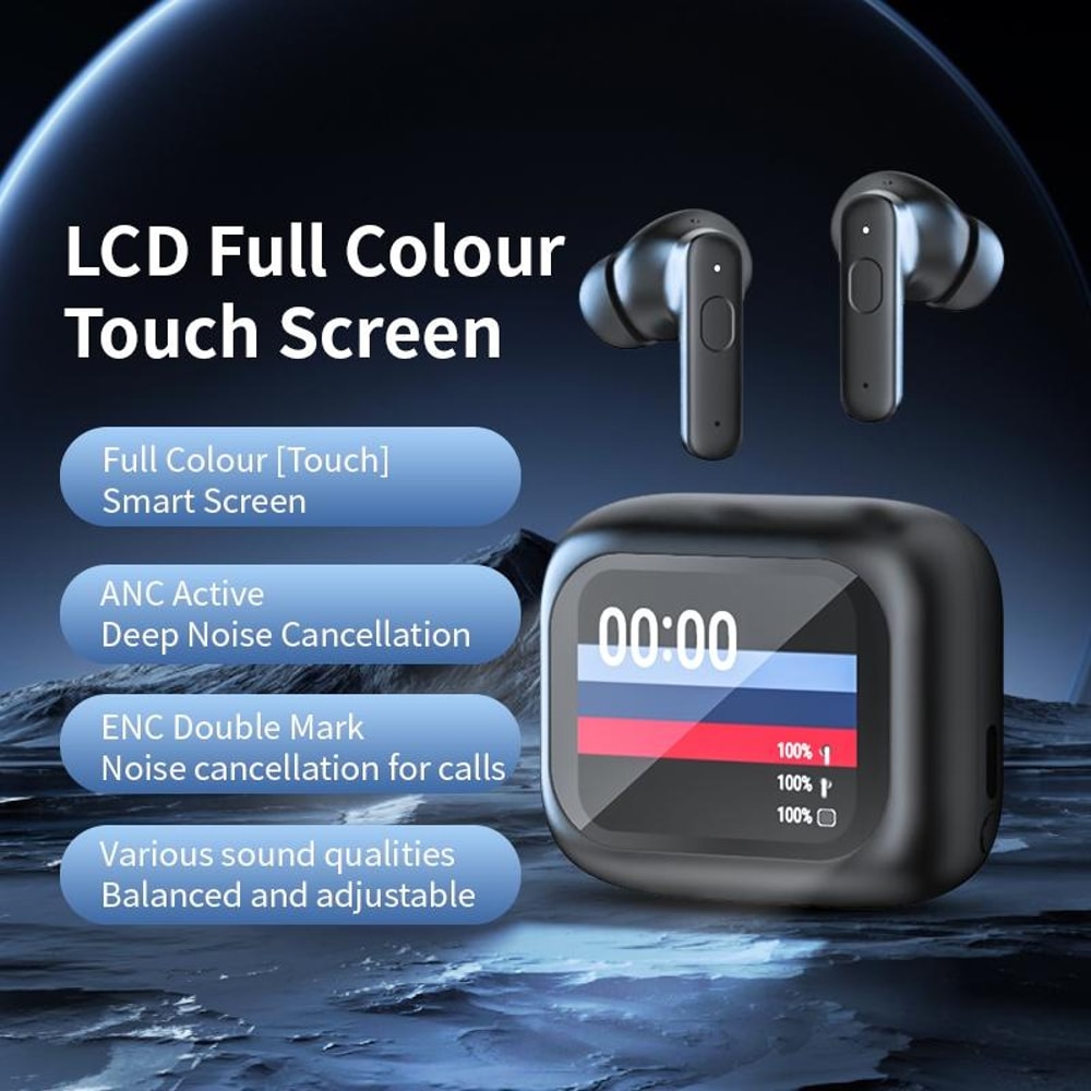 LY30 Smart Touch Screen Wireless Earbuds With ANC ENC Noise Cancellation Bluetooth 54 4