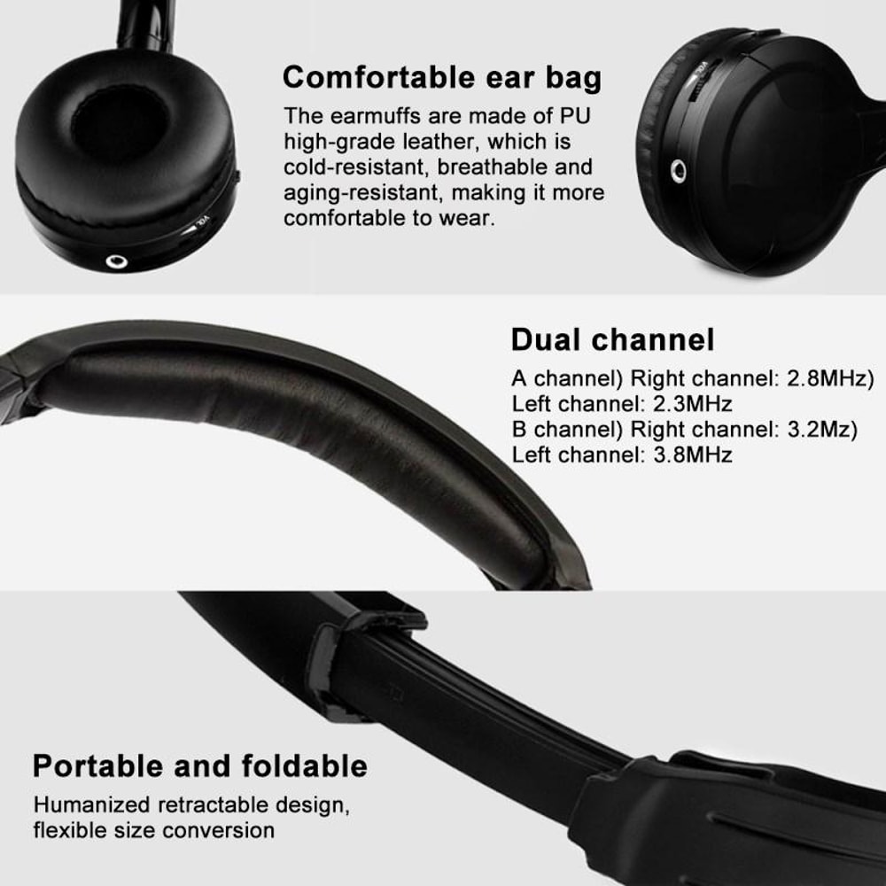 LPT03 Wireless Infrared Car Headphones Dual Channel Stereo Headset For DVD Entertainment 1