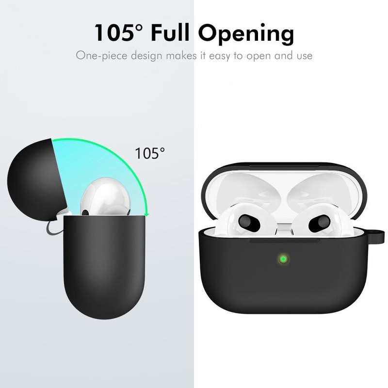 ENKAY Hat Prince AirPods 4 Silicone Case With Carabiner And Anti Lost Earbud Strap 1