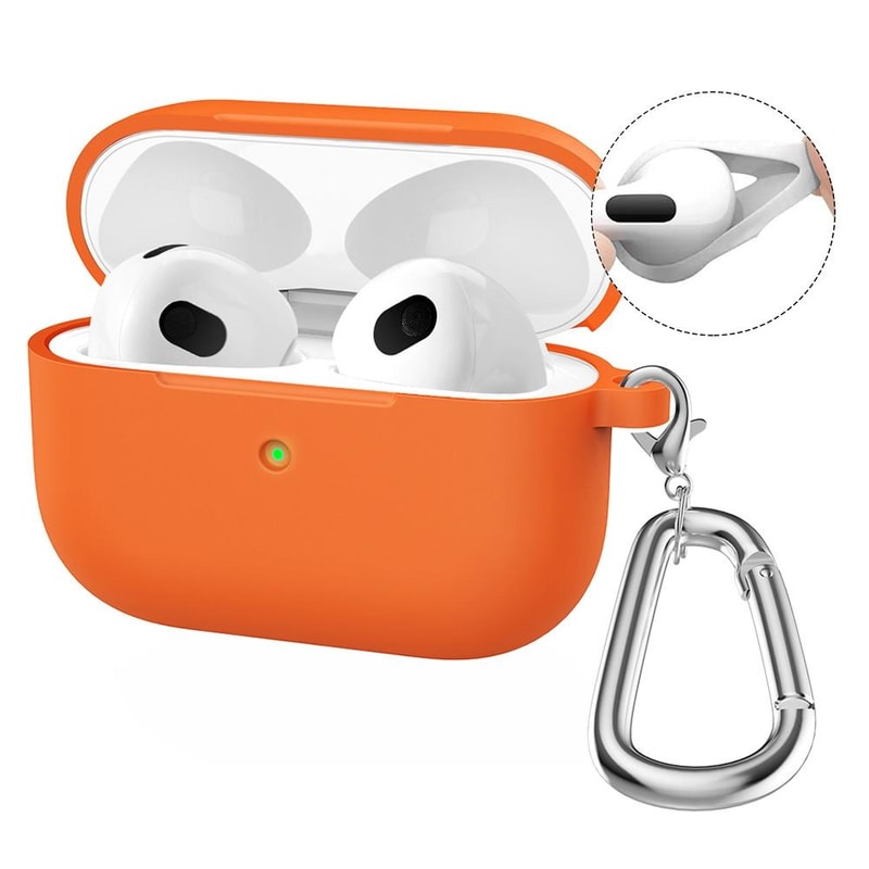 ENKAY Hat Prince AirPods 4 Silicone Case With Carabiner And Anti Lost Earbud Strap 3