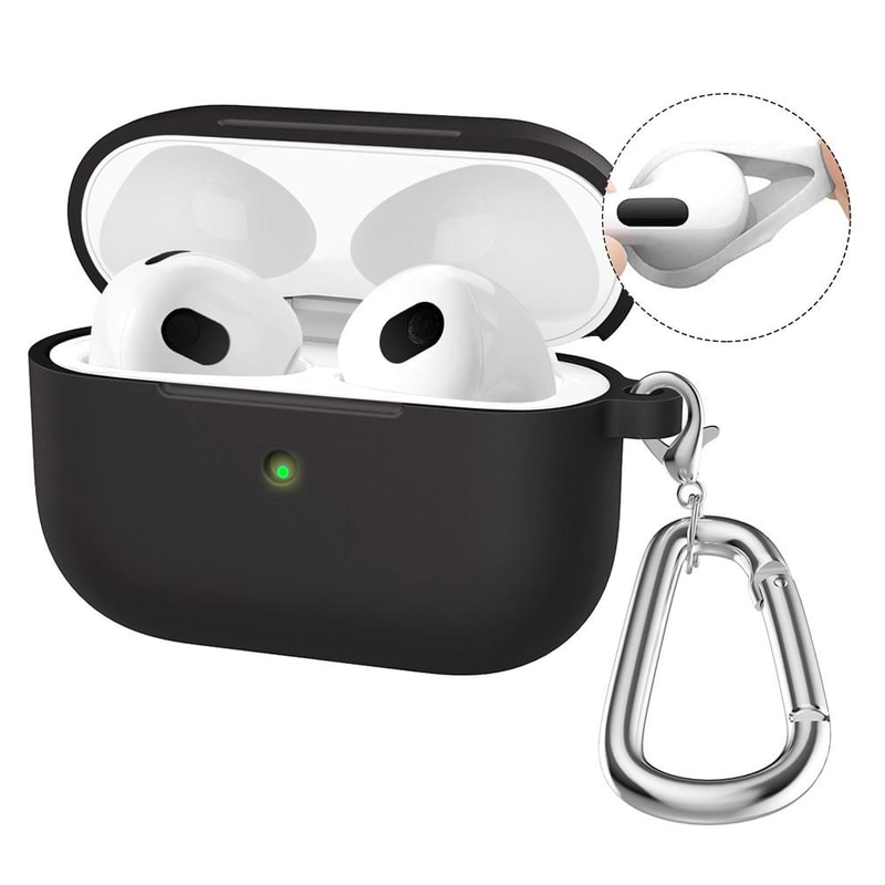 ENKAY Hat Prince AirPods 4 Silicone Case With Carabiner And Anti Lost Earbud Strap 14