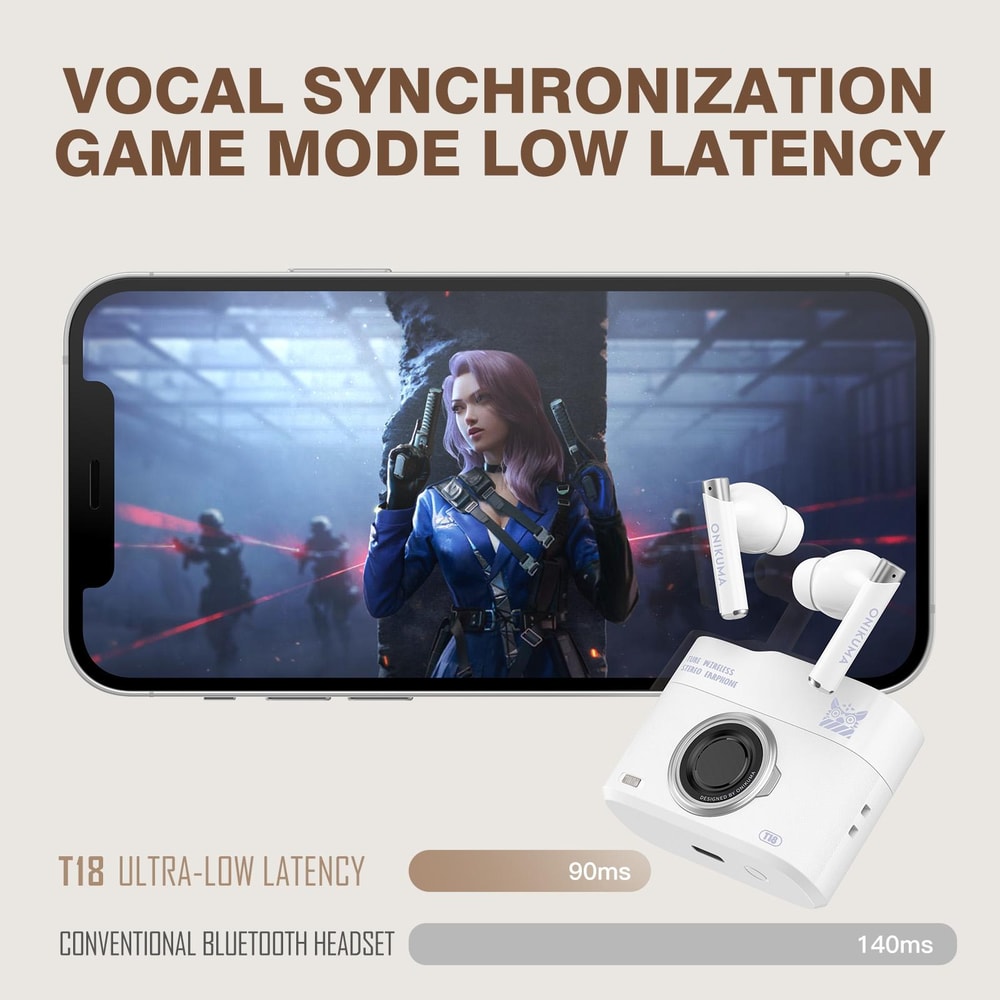ONIKUMA T18 Bluetooth 53 Wireless Earbuds With Deep Bass Type C Charging 4