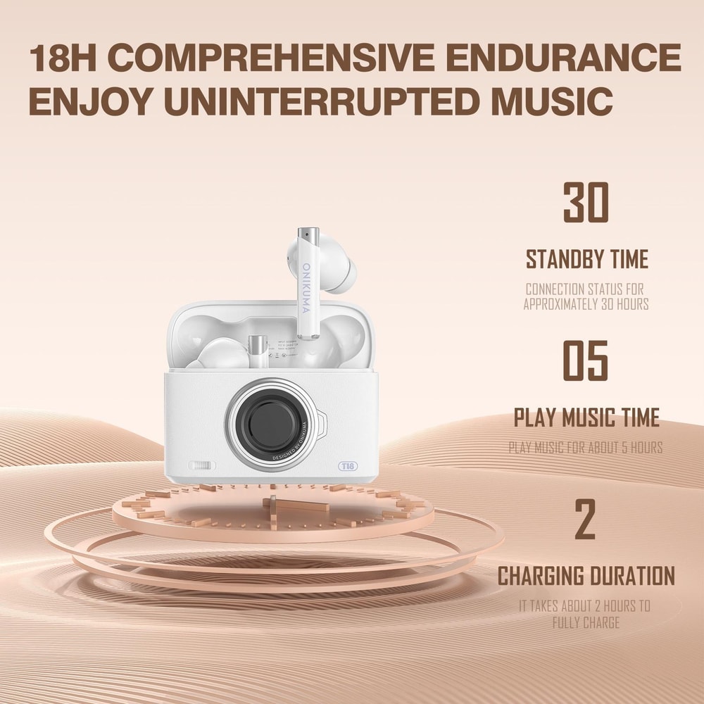 ONIKUMA T18 Bluetooth 53 Wireless Earbuds With Deep Bass Type C Charging 7