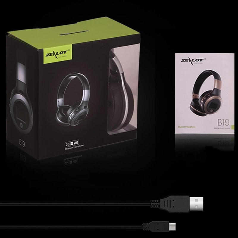Zealot B19 Foldable Bluetooth Headphones With Display FM Radio 6