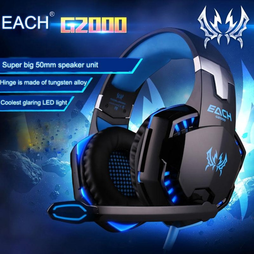 EACH G2000 Gaming Headset With Noise Isolation Mic LED Stereo Bass Sound 4