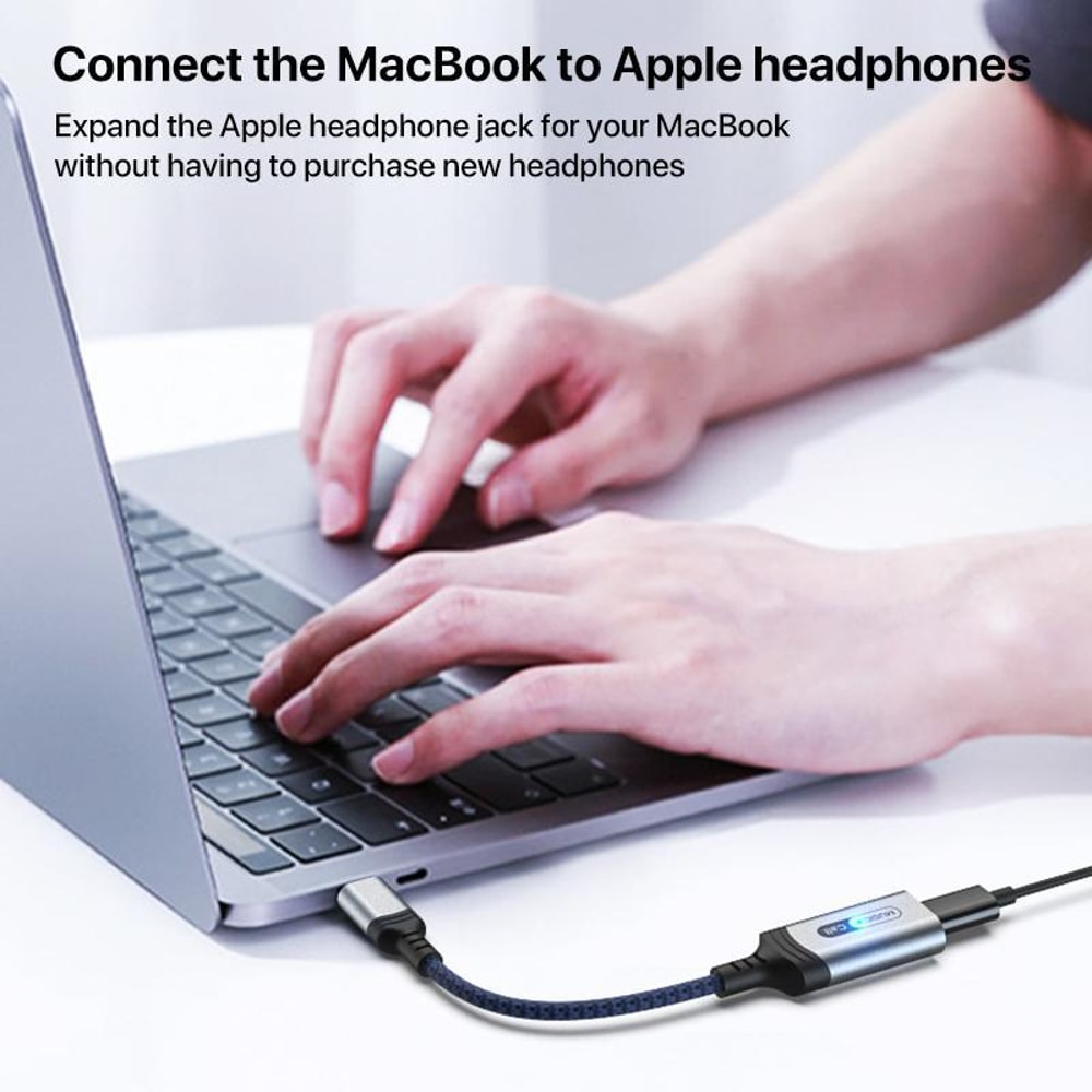 MH 306 USB C To Lightning Audio Adapter With Braided Cable Smart Indicator Light 5