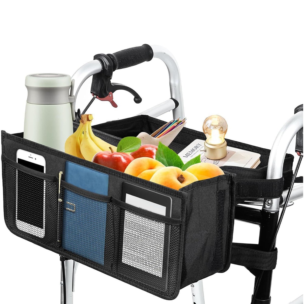 Waterproof Walker Storage Bag With Large Capacity Pockets For Mobility Aid Accessories 0