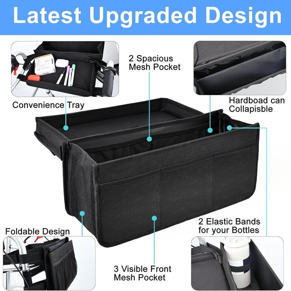 Waterproof Walker Storage Bag With Large Capacity Pockets For Mobility Aid Accessories 1