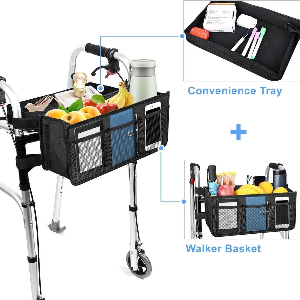 Waterproof Walker Storage Bag With Large Capacity Pockets For Mobility Aid Accessories 3