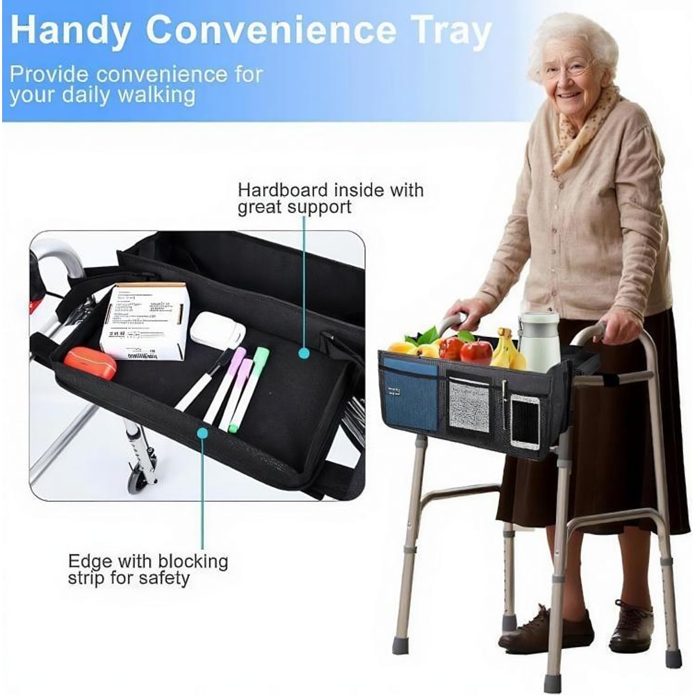 Waterproof Walker Storage Bag With Large Capacity Pockets For Mobility Aid Accessories 4