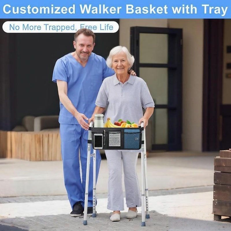 Waterproof Walker Storage Bag With Large Capacity Pockets For Mobility Aid Accessories 5