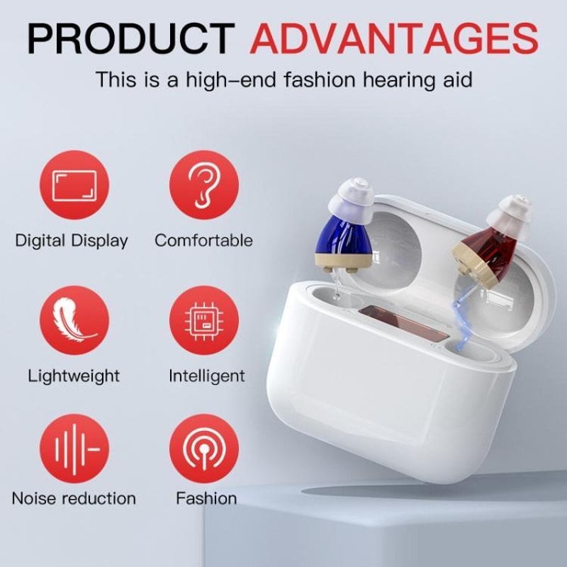 ClearTone Pro Rechargeable Digital Hearing Aid With Noise Reduction LED Charging Case 1