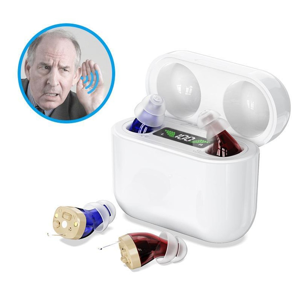 ClearTone Pro Rechargeable Digital Hearing Aid With Noise Reduction LED Charging Case 2