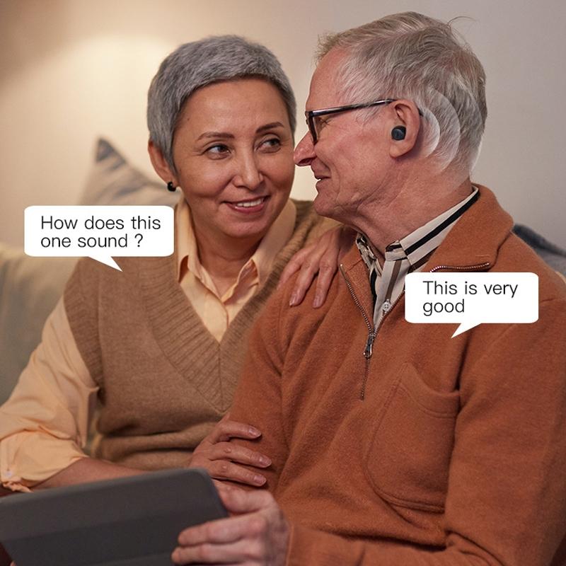 Bluetooth Digital Hearing Aids with LCD Display & Noise Reduction Charging Case