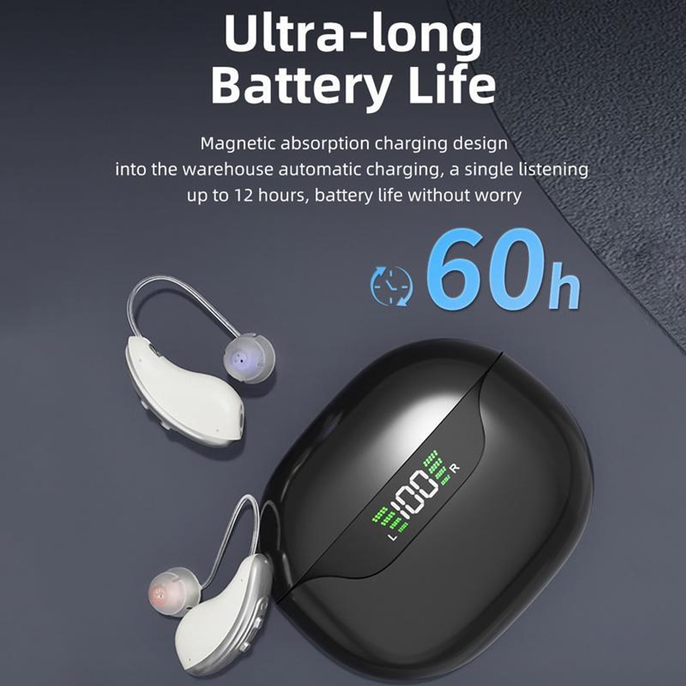 Smart 16 Channel Digital Hearing Aids With Noise Reduction LED Charging Case 2