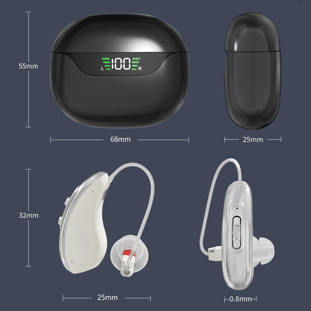 Smart 16 Channel Digital Hearing Aids With Noise Reduction LED Charging Case 7