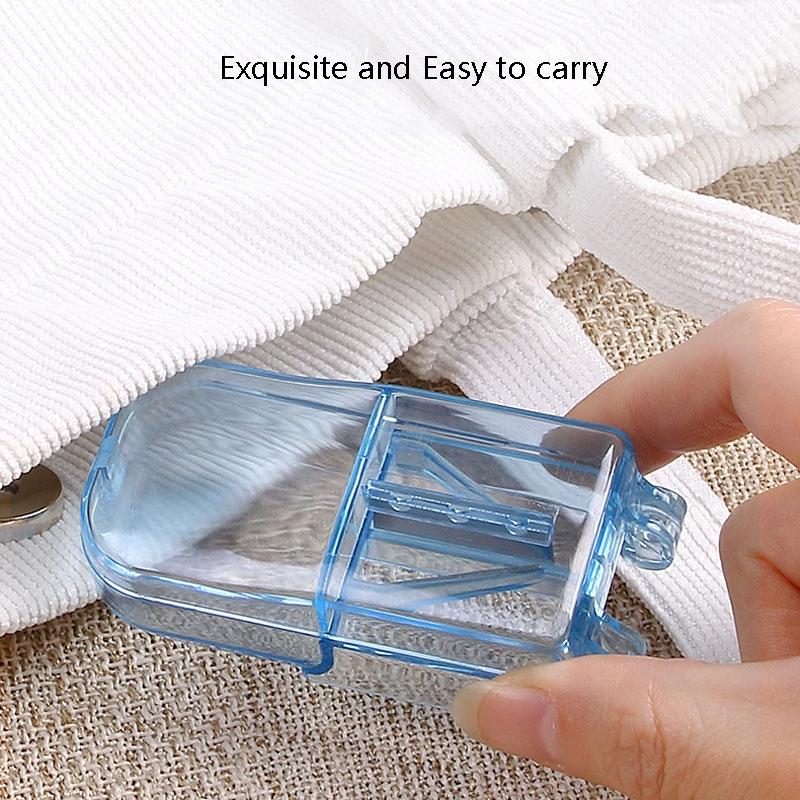 2 Pack Pill Cutter With Storage Case Portable Tablet Splitter For Vitamins Medication 8