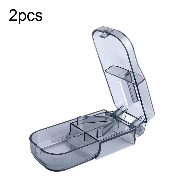 2 Pack Pill Cutter With Storage Case Portable Tablet Splitter For Vitamins Medication 3