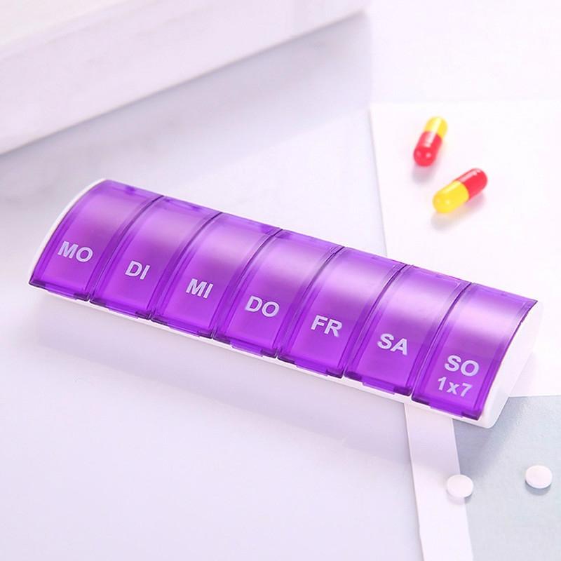 Weekly Travel Pill Organizer Case With 7 Compartments Portable Pill Box For Daily Medication 7